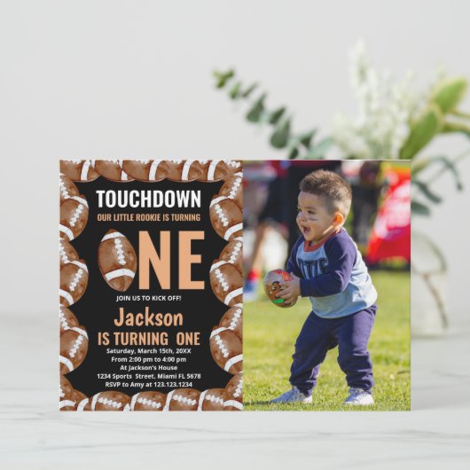 Tik op een zwarte Football zaterdag met foto Kaart (Staand voorkant)