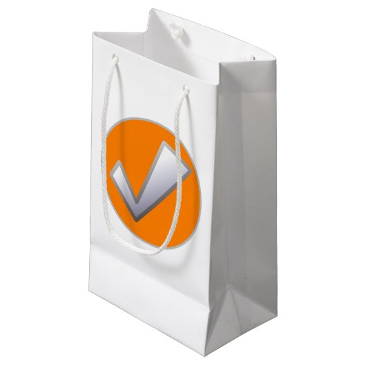 Tik op "Goed" Button Gift Bag Klein Cadeauzakje (Voorkant Gekanteld)
