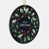 Tik op je Holly-Jolly kerstversiering Keramisch Ornament (Rechts)