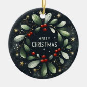 Tik op je Holly-Jolly kerstversiering Keramisch Ornament (Voorkant)