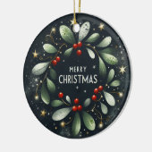 Tik op je Holly-Jolly kerstversiering Keramisch Ornament (Links)