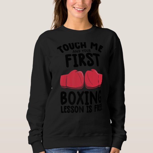 Tik op me en je eerste boxerlesson is gratis. trui (Voorkant)