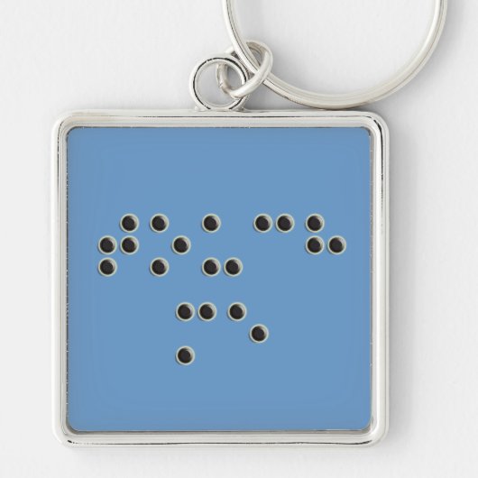 Tik op mij (braille) vierkante Sleutelhanger (Voorkant)