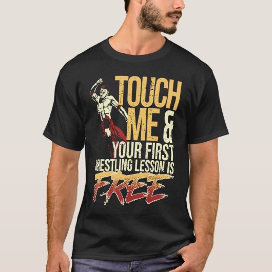 Tik op mij en je eerste rustelles is gratis. t-shirt (Voorkant)