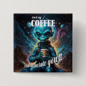 Tik op Mijn koffie Vierkante Button 5,1 Cm (Voorkant)