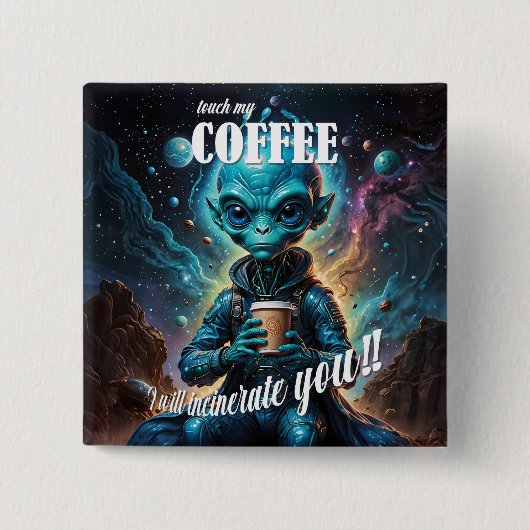 Tik op Mijn koffie Vierkante Button 5,1 Cm (Voorkant)