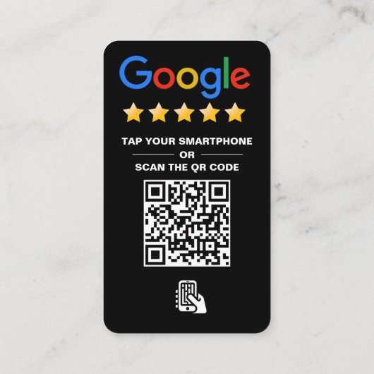 Tik op Review Google Review QR Code Google Waarder Visitekaartje (Achterkant)