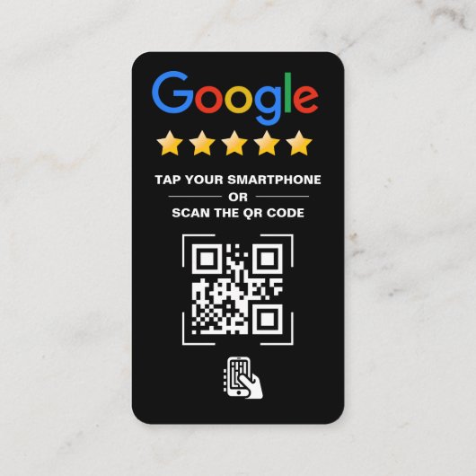 Tik op Review Google Review QR Code Google Waarder Visitekaartje (Achterkant)