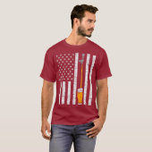 Tik op US Flag Fun Draft Fathers Day T-shirt (Voorkant volledig)