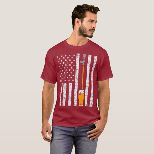 Tik op US Flag Fun Draft Fathers Day T-shirt (Voorkant volledig)