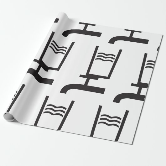 Tik op watersymbool cadeaupapier (Uitgerold)