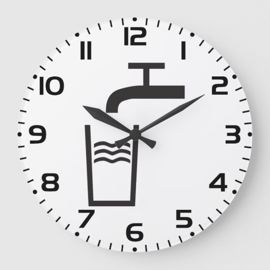 Tik op watersymbool grote klok (Voorkant)