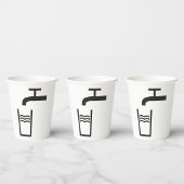 Tik op watersymbool papieren bekers