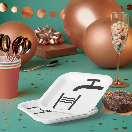 Tik op watersymbool papieren bordje