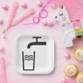 Tik op watersymbool papieren bordje (Feest)