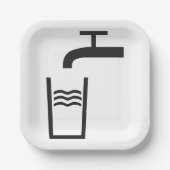 Tik op watersymbool papieren bordje (Voorkant)