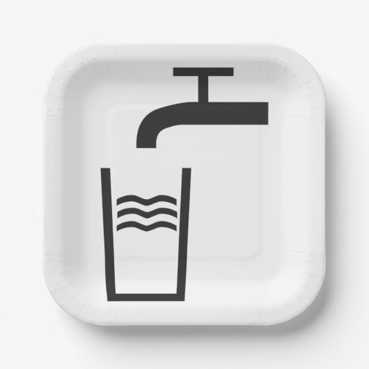 Tik op watersymbool papieren bordje (Voorkant)