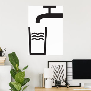 Tik op watersymbool poster