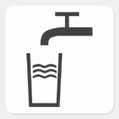 Tik op watersymbool vierkante sticker (Voorkant)
