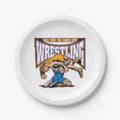 Tik op Wrestlers Papieren Bordje (Voorkant)
