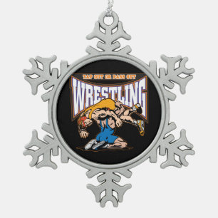 Tik op Wrestlers Tin Sneeuwvlok Ornament