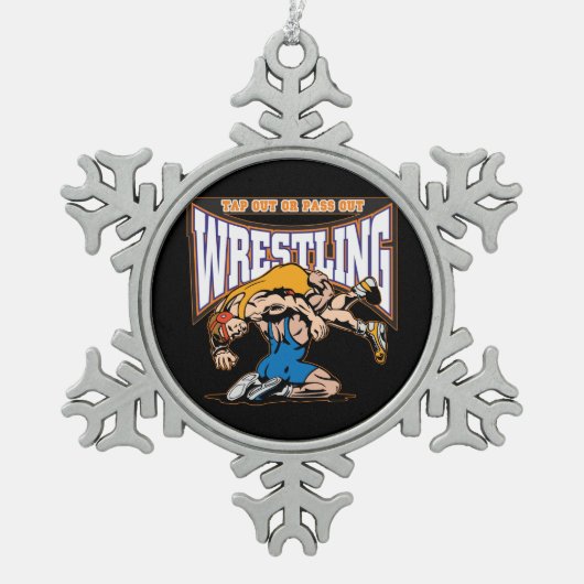 Tik op Wrestlers Tin Sneeuwvlok Ornament (Voorkant)