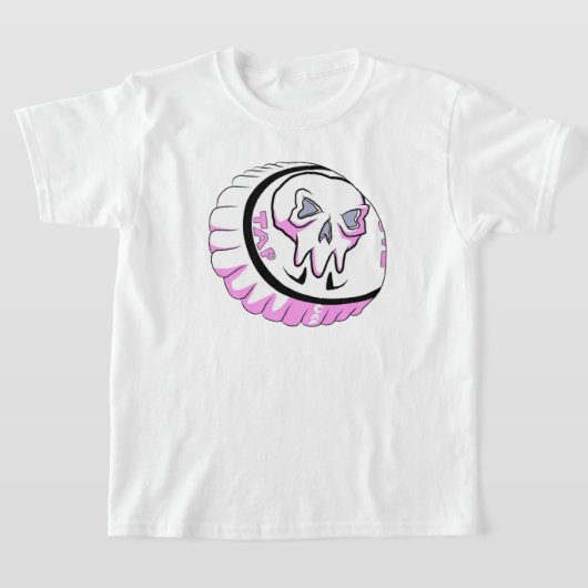 Tik Roze schedel Kappen ticker T-shirt (Laagn)