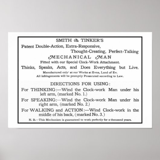 Tik-Tok Instruction Kaart Poster (Voorkant)