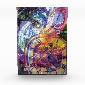 Tik Tok Kleur Illustratie Acryl Blok (Voorkant)