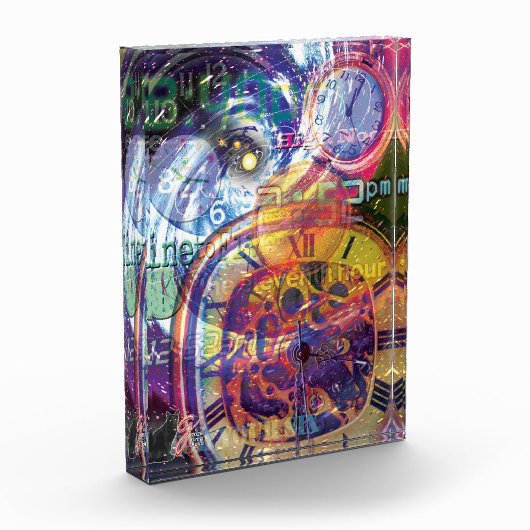 Tik Tok Kleur Illustratie Acryl Blok (Links)