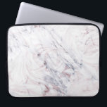 Tik van Roos White en Grey Marble Swirl Chic Trend Laptop Sleeve<br><div class="desc">Aangepast ontwerp</div>