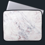 Tik van Roos White en Grey Marble Swirl Chic Trend Laptop Sleeve<br><div class="desc">Aangepast ontwerp</div>
