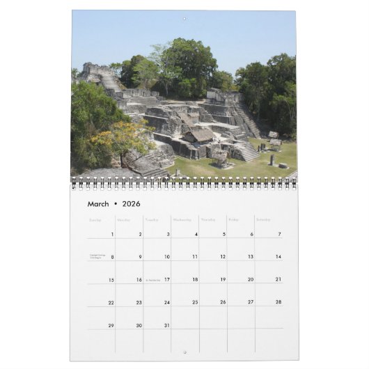 Tikal Guatemala Kalender Tikal Ruïnes Muurkalender (Mar 2026)