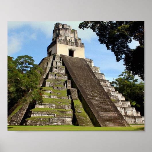 Tikal Guatemala Maya Temple Poster (Voorkant)