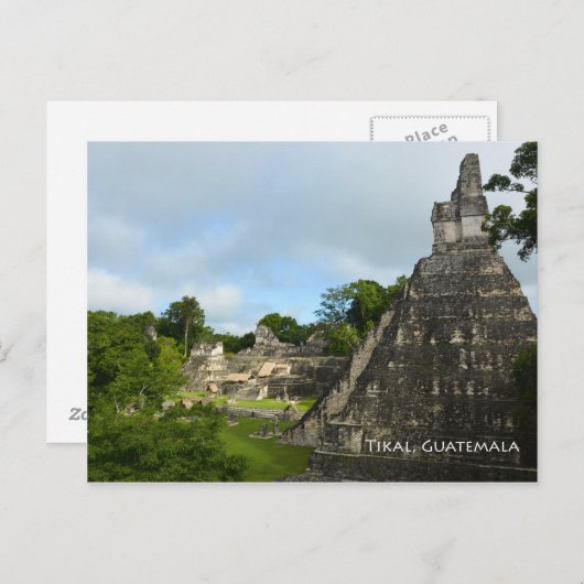 Tikal Guatemala Maya Temple Uitzicht Briefkaart (Voorkant / Achterkant)