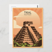Tikal Guatemala Maya Temple waterverf Briefkaart (Voorkant / Achterkant)