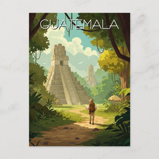  Tikal Guatemala Reizen Briefkaart (Voorkant)
