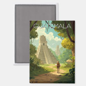  Tikal Guatemala Reizen Magneet (Voorkant / Achterkant)