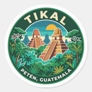 Tikal Guatemala Ronde Sticker