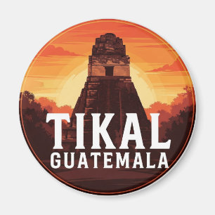 Tikal Guatemala Sunset Travel Magneet