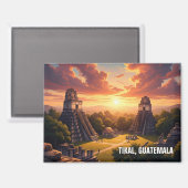 Tikal Guatemala Zonsondergang Magneet (Voorkant / Achterkant)