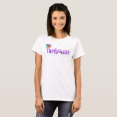 TikBlauwgoed T-shirt - paars op witte doos (Voorkant volledig)