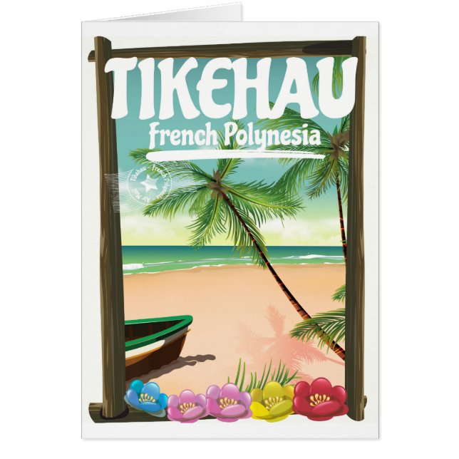 Tikehau Frans-Polynesië reisposter. (Voorkant)