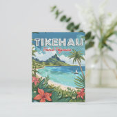 Tikehau: Waar Pink Sands ontmoet Azure Waters Briefkaart (Staand voorkant)