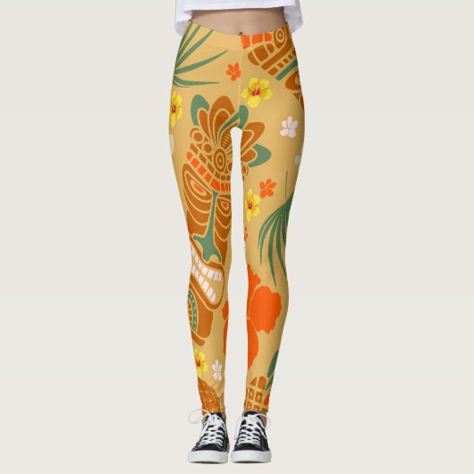 Tiki afdrukken leggings (Voorkant)