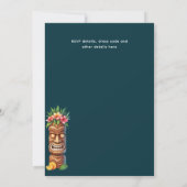 TIKI-AFGESTUDEERD TROPISCH LUAU Hawaiaans Feest Kaart (Achterkant)