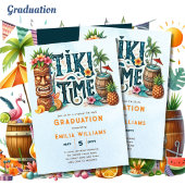 TIKI AFSTUDEREN Tropical Luau Hawaiian Party Kaart