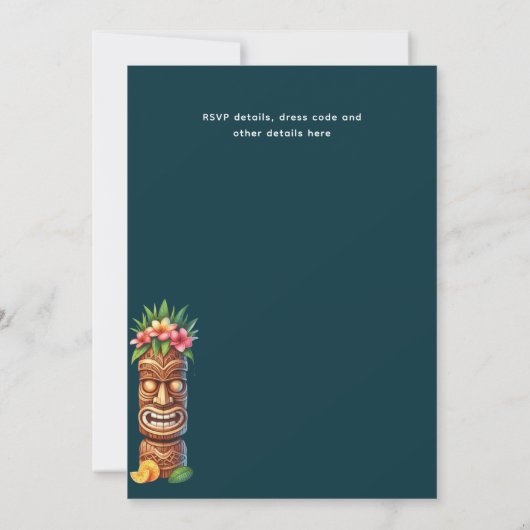 TIKI AFSTUDEREN Tropical Luau Hawaiian Party Kaart (Achterkant)