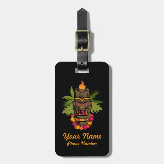 Tiki Aloha Bagagelabel (Voorkant verticaal)