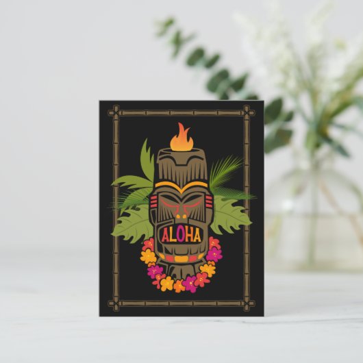Tiki Aloha Briefkaart (Staand voorkant)